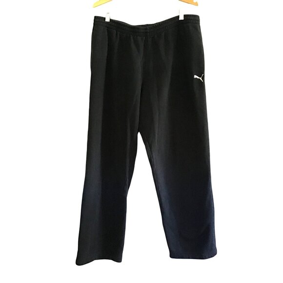 PUMA- MENS BLACK ELASTIC WAIST STRAIGHT LEG JOGGER'S SWEATPANTS SIZE LARGE - Picture 1 of 6